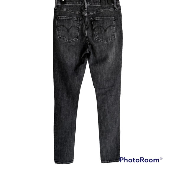 Levi's 721 Black High Rise Distressed Skinny Crop Ladies Denim Jeans, 28 - Picture 2 of 7